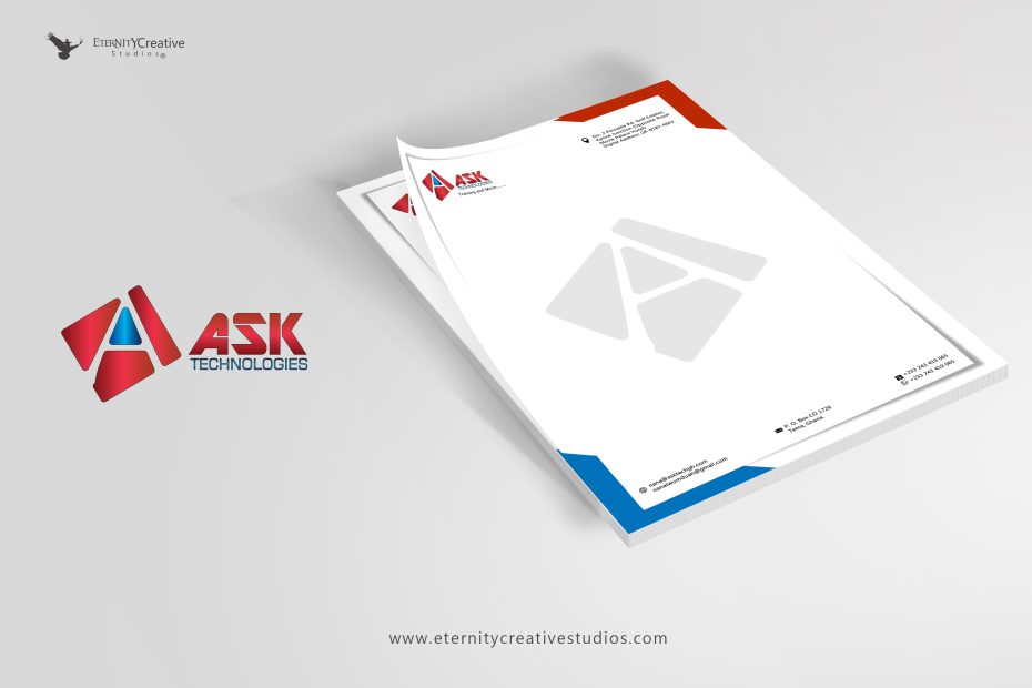 Asktech letterhead mock up display 1